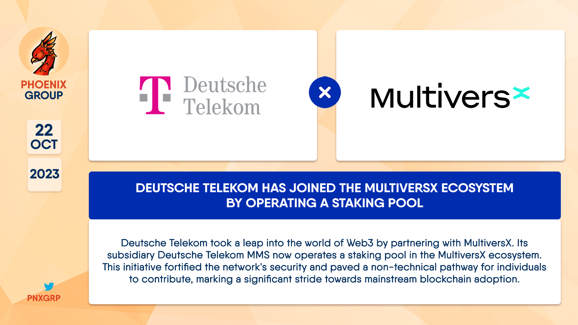 Deutsche Telekom has joined the #MultiversX ecosystem by | Phoenix Group on  Binance Square