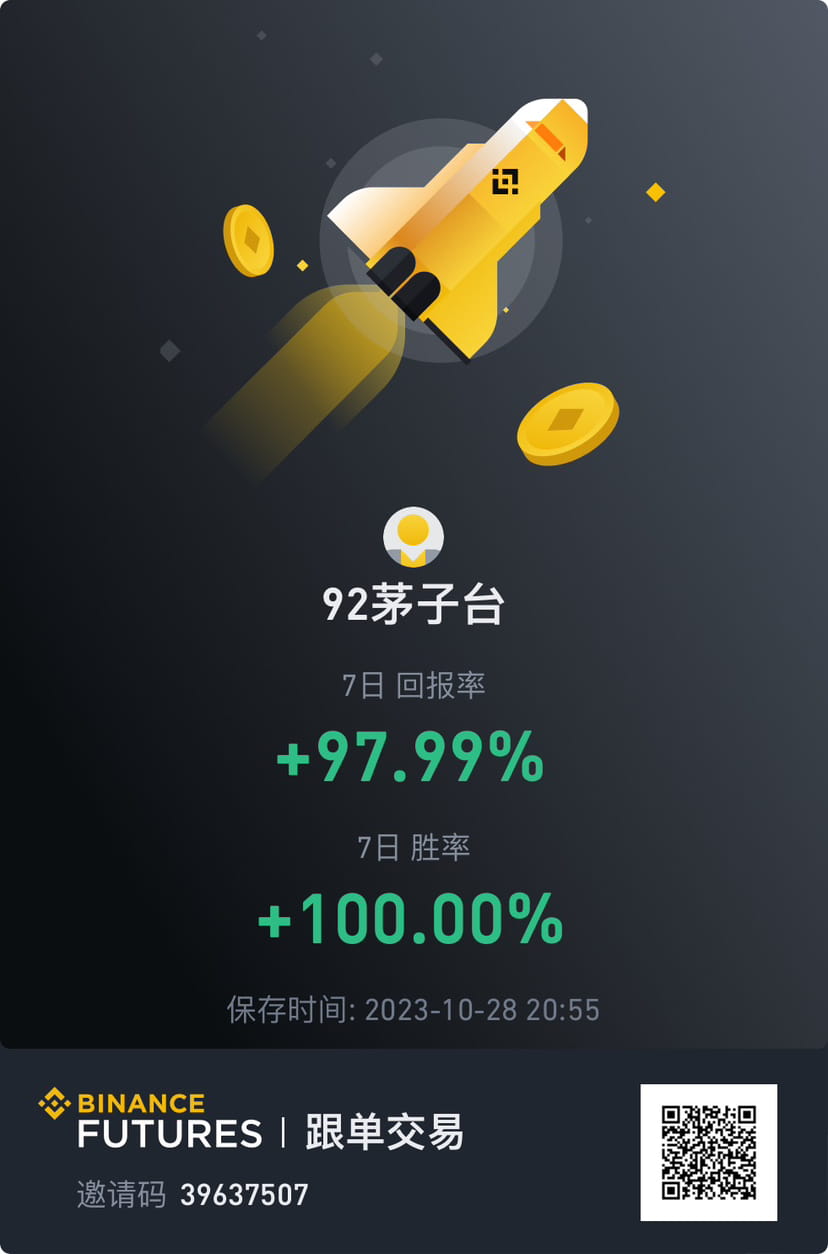 今晚有个酒局,此单已止盈离场,让我们下次再会。 币安合约跟单专区搜索92茅子台 即可跟单,您也可以通过跟单历史记录察 | 92茅子台 on ...
