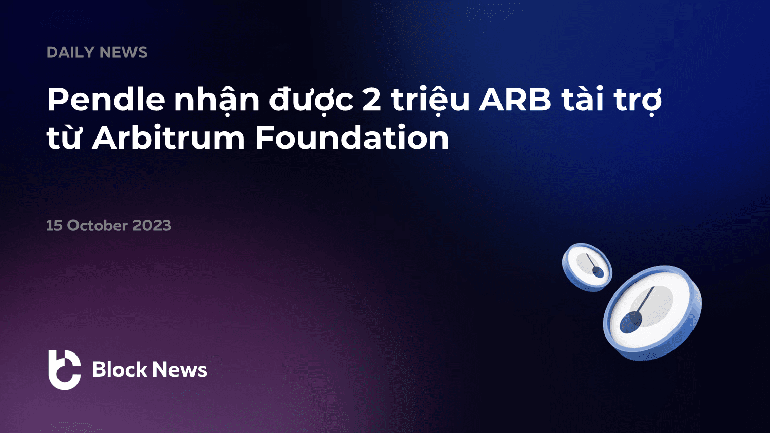 🚀 Pendle received 2 million ARB funding from Arbitrum | Block News on ...