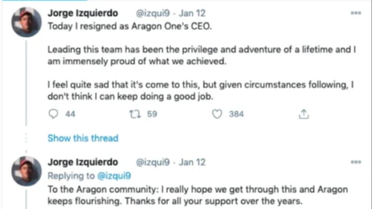 Aragon, which once raised 275,000 ETH, was dissolved. How can we break  through the dilemma of human nature? | 志哥说币 on Binance Square