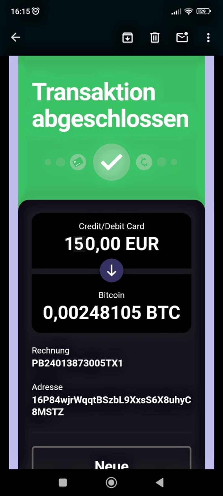 I made a deposit from Paybis to my Binance Bitcoin wallet , | Hulda Hageny  CyVO on Binance Square