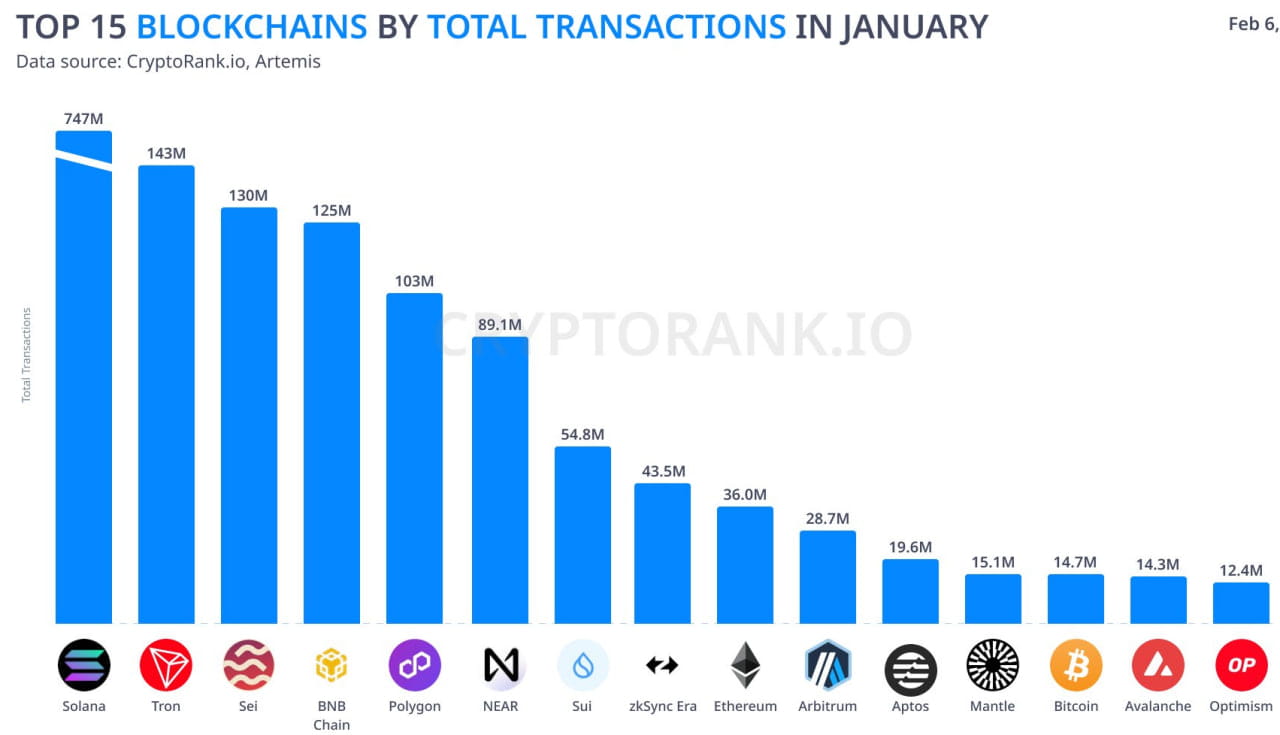 The most popular blockchains based on the results of January ...