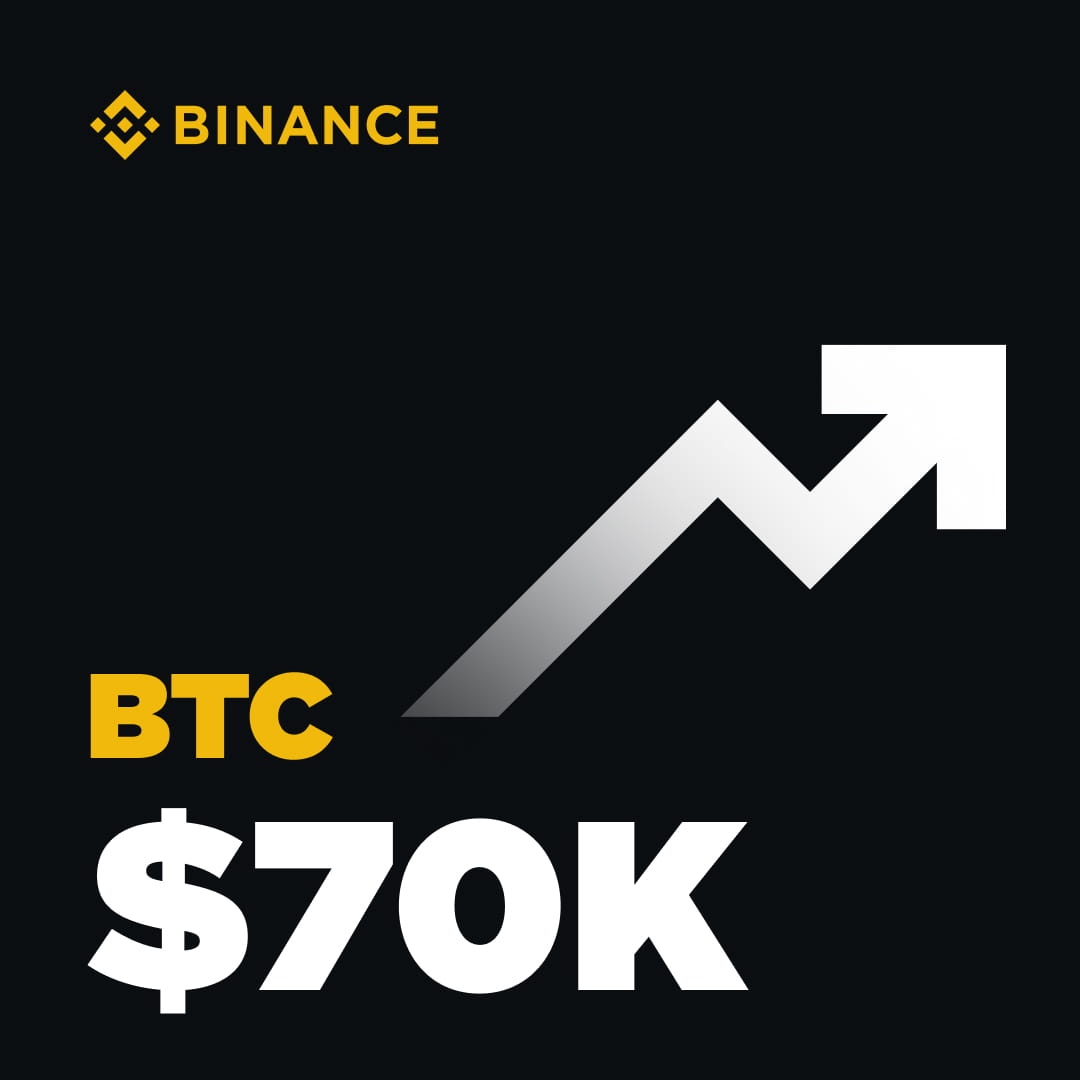 #Bitcoin again over 70K dollars Check the market 👇 https: Binance