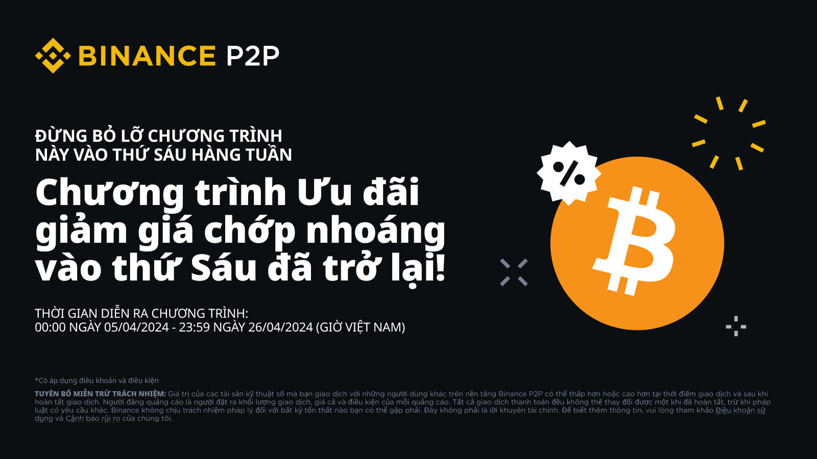 P2P Flash sale is back!💪 During the promotion period, the f | Binance  Vietnam on Binance Square