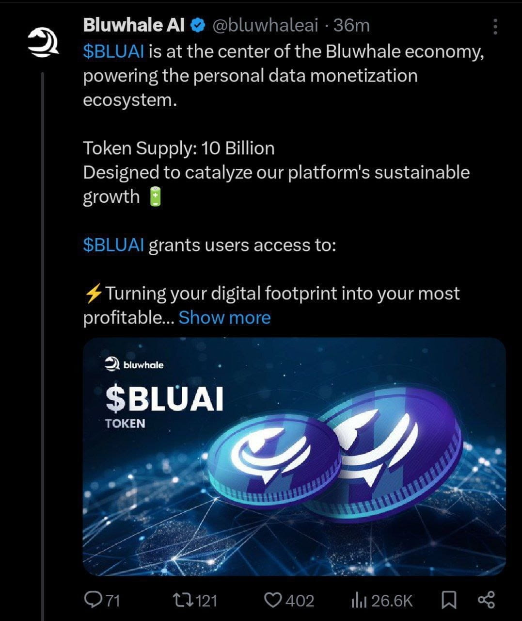 BLUAI TOKEN SUPPLY 10 Billion $BLUAI tokens built on Bnb | Channel13Crypto  on Binance Square