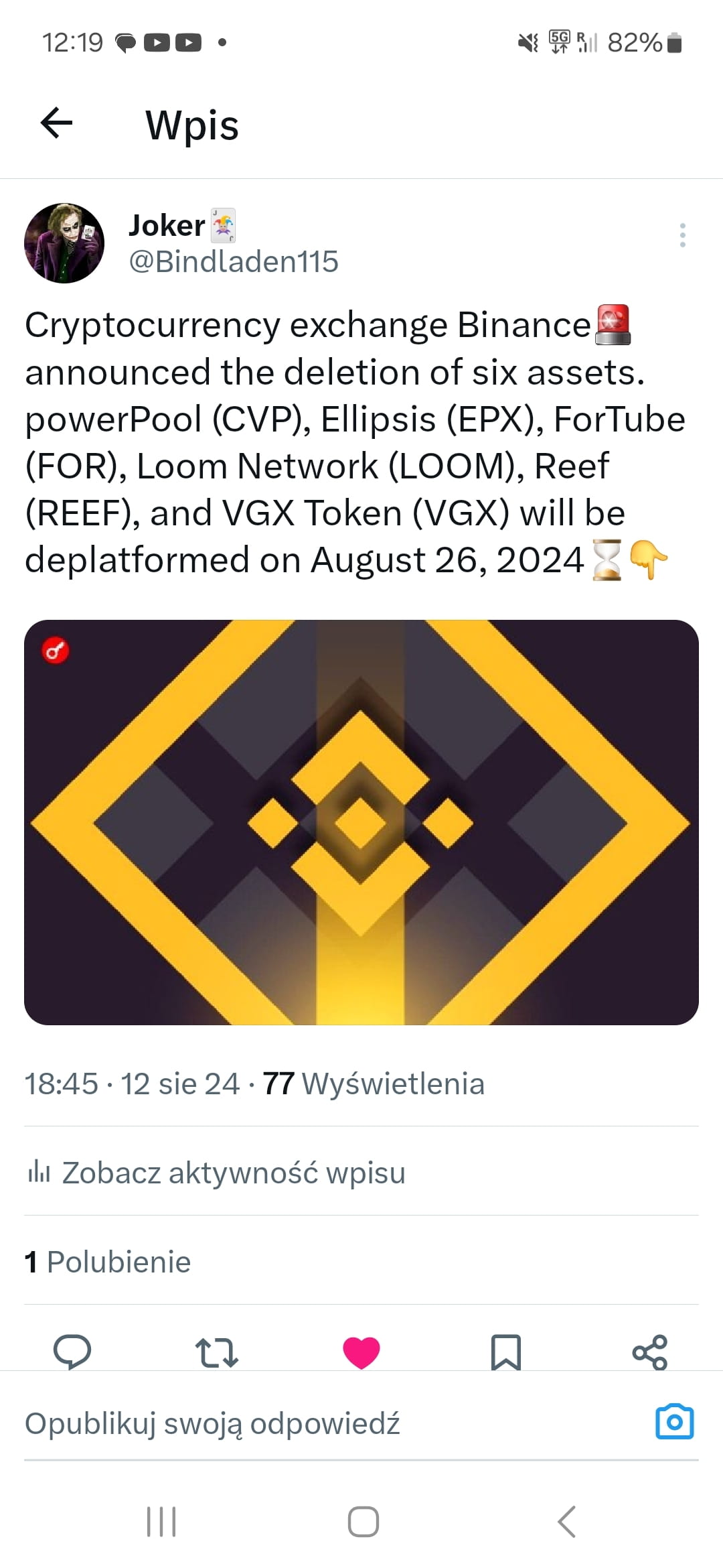 Binance Set to Delist Six Altcoins on August 19 | The Bit Journal on  Binance Square