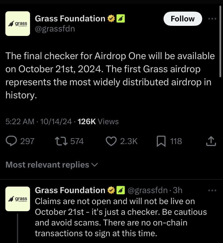 Update on GRASS - $GRASS 🫢🔜 The final checker for Airdrop | X mucaN on ...