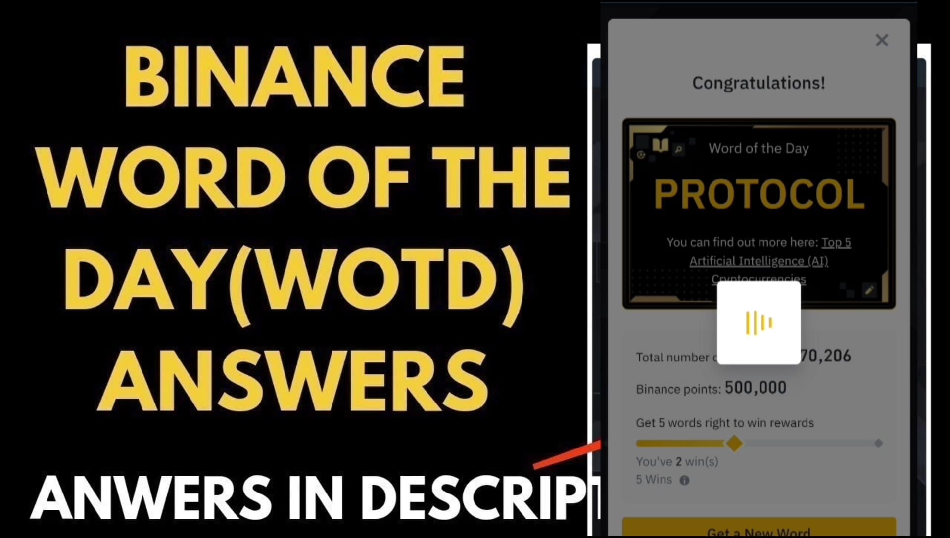 Binance Crypto WODL Answer Today | Word 0f The Day | Theme Binance  Blockchain Week 08 - 2024 | Vikram_thakor_1322 on Binance Square