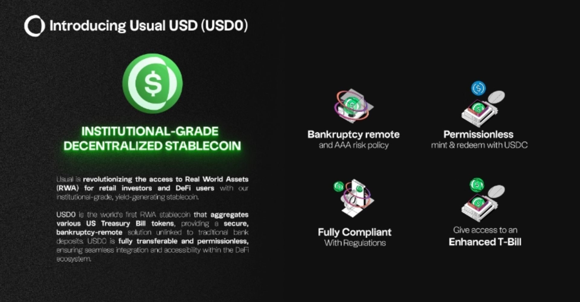 USD0 là một stablecoin được thiết kế để mang lại sự ổn định và an toàn tối ưu cho người dùng