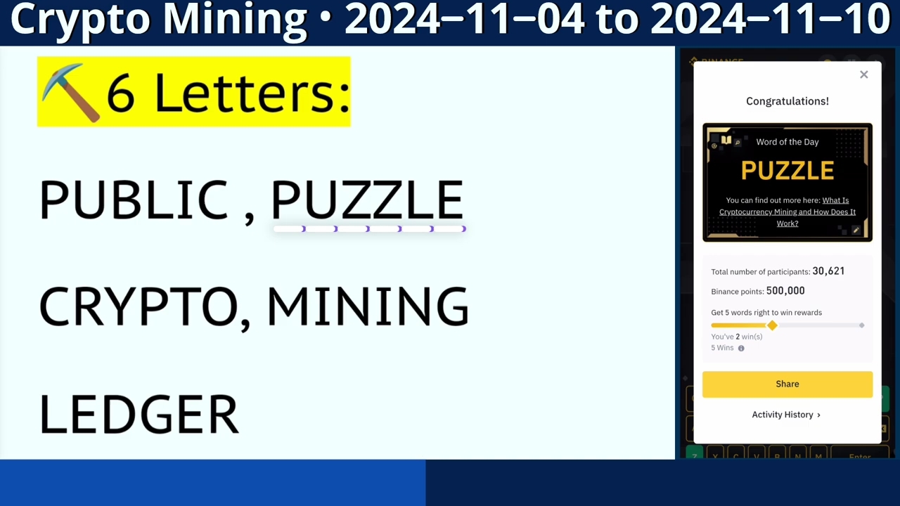 Крипто Майнинг Слово Дня | Новые Ответы WODL Binance Сегодня | Все Буквы  Слова дня #newwodl #Cryptominer24 #lettersword #WOTDL #wotd2024 |  Ibbi_Trader на Binance Square