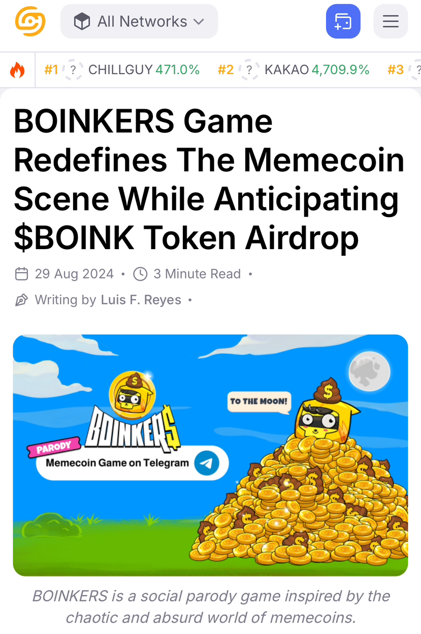 BOINKERS: The Revolution in the World of Meme Coins | Pinnwin on Binance  Square