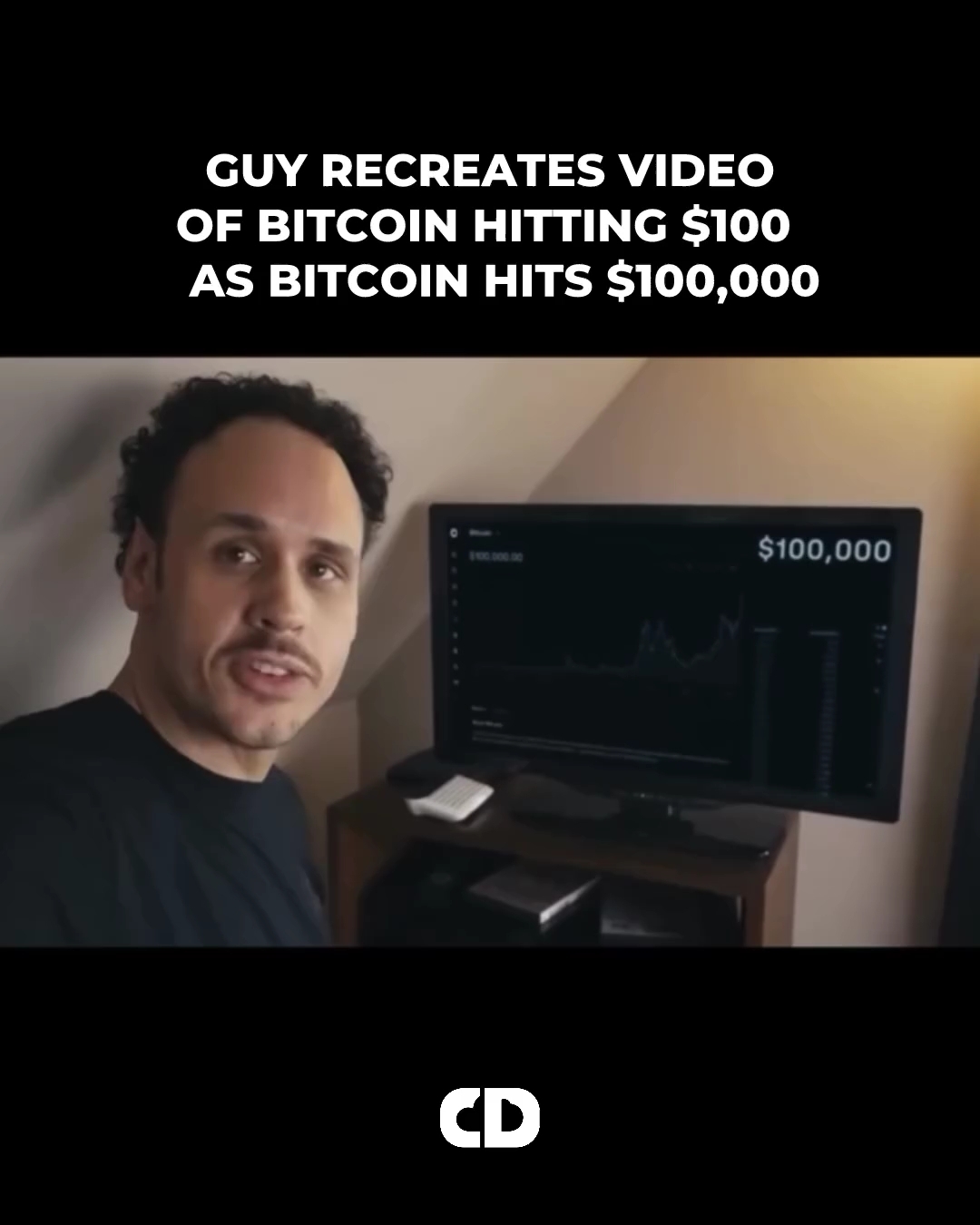 🤯Dude from Bitcoin hitting $100 viral video recaptures the moment as  Bitcoin hits $100,000! $BTC 🚀History being made #CryptoHistoricMoment  #BTC100K! | Chris Robbie on Binance Square