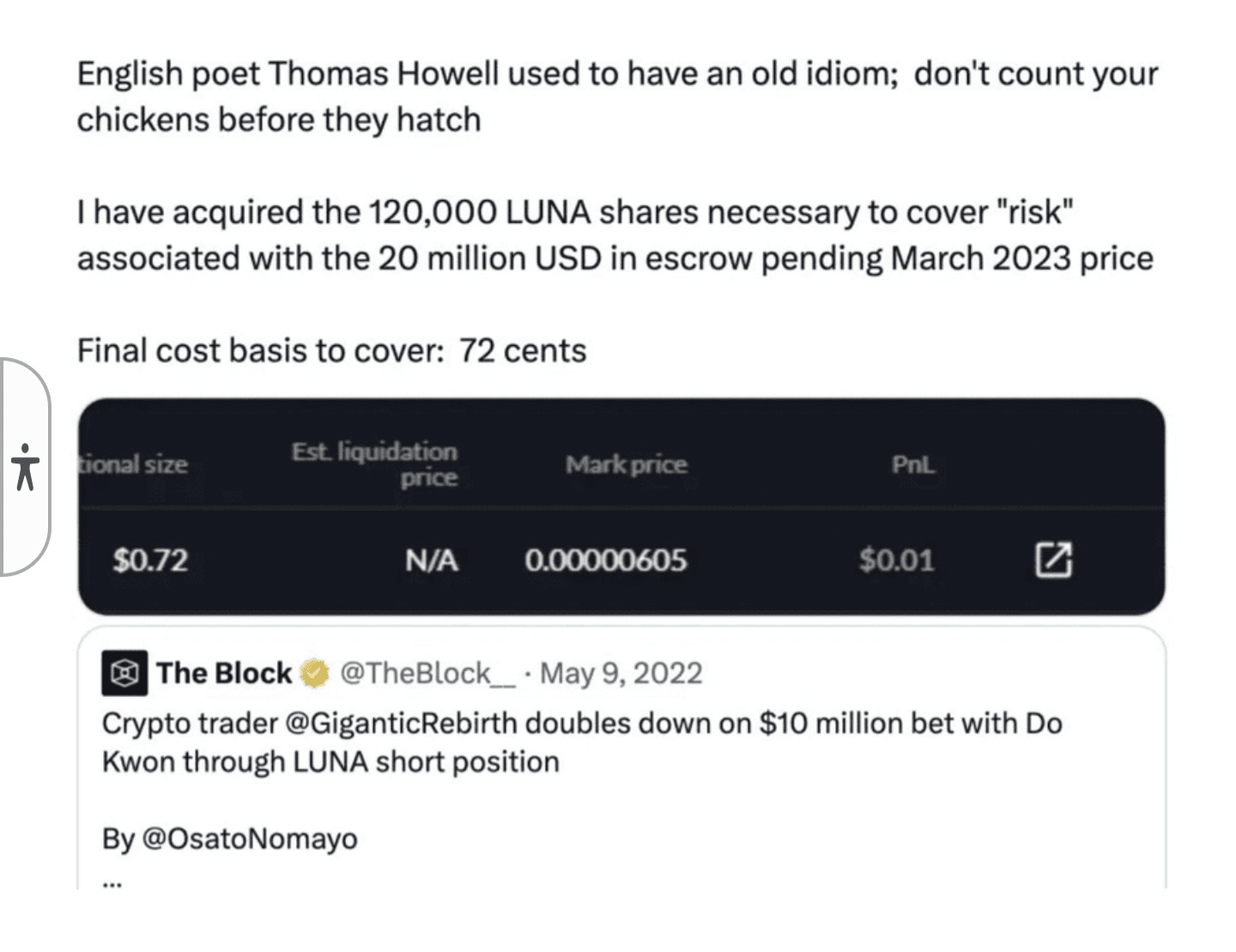 Meet the guy who shorted $LUNA for $90 👀 | عبد الباري أحمد abdu lbari on  Binance Square