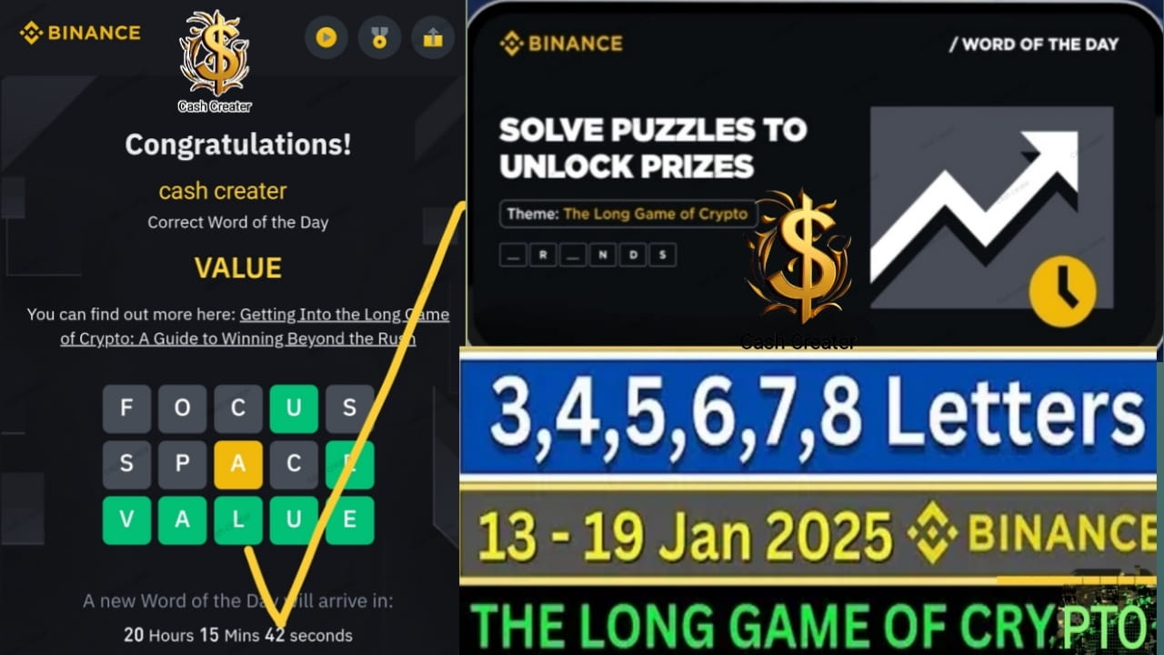 THEME: he Long Game of Crypto” CRYPTO WODL ALL CORRECT LETTERS | WORD OF  THE DAY #WOTD #BTCMove #WORD_OF_THE_DAY_BINANCE #DollarRally110 | Shining  signal on Binance Square