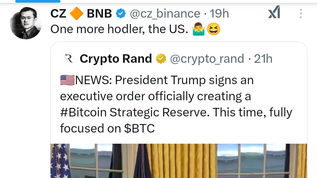 President Trump signs an executive order officially creating a #Bitcoin ...