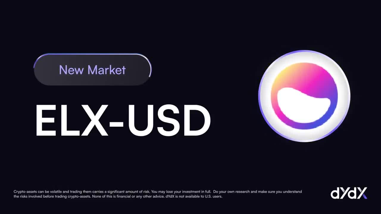 New Instant Market Listing; $ELX You can now trade @elixir on dYdX! Get  started ➡️ https://dydx.trade/trade/ELX-USD?utm_source=dYdXTwitter&utm_medium=GlobalSocial&utm_campaign=GlobalSocial  | dYdX Protocol on Binance Square