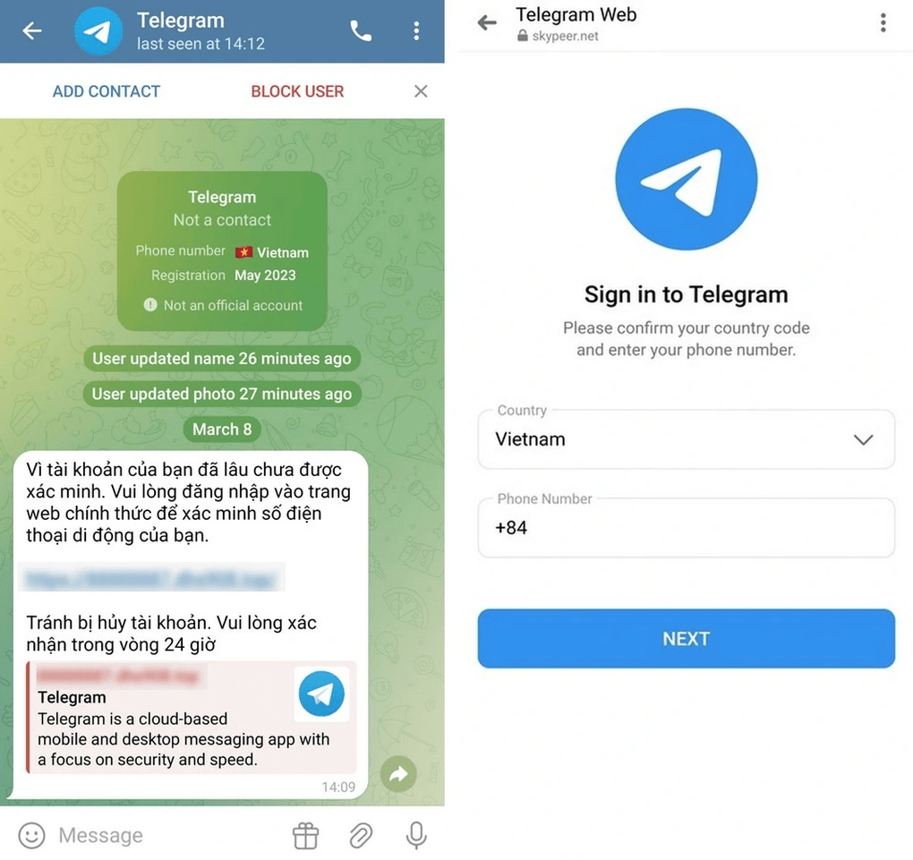 Telegramアカウントを乗っ取る詐欺手口に関する警告、古いが依然として効果的 | blogtienso － Binance Square