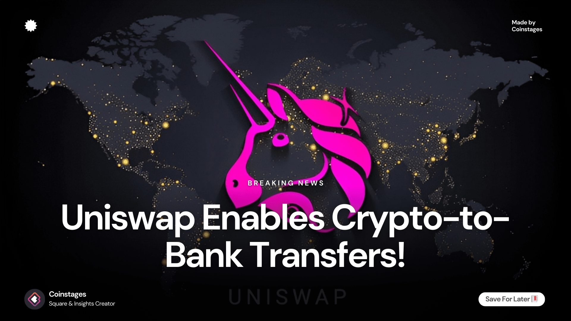 Uniswap lanza transferencias de cripto a banco, expandiendo el acceso  global! | Coinstages en Binance Square