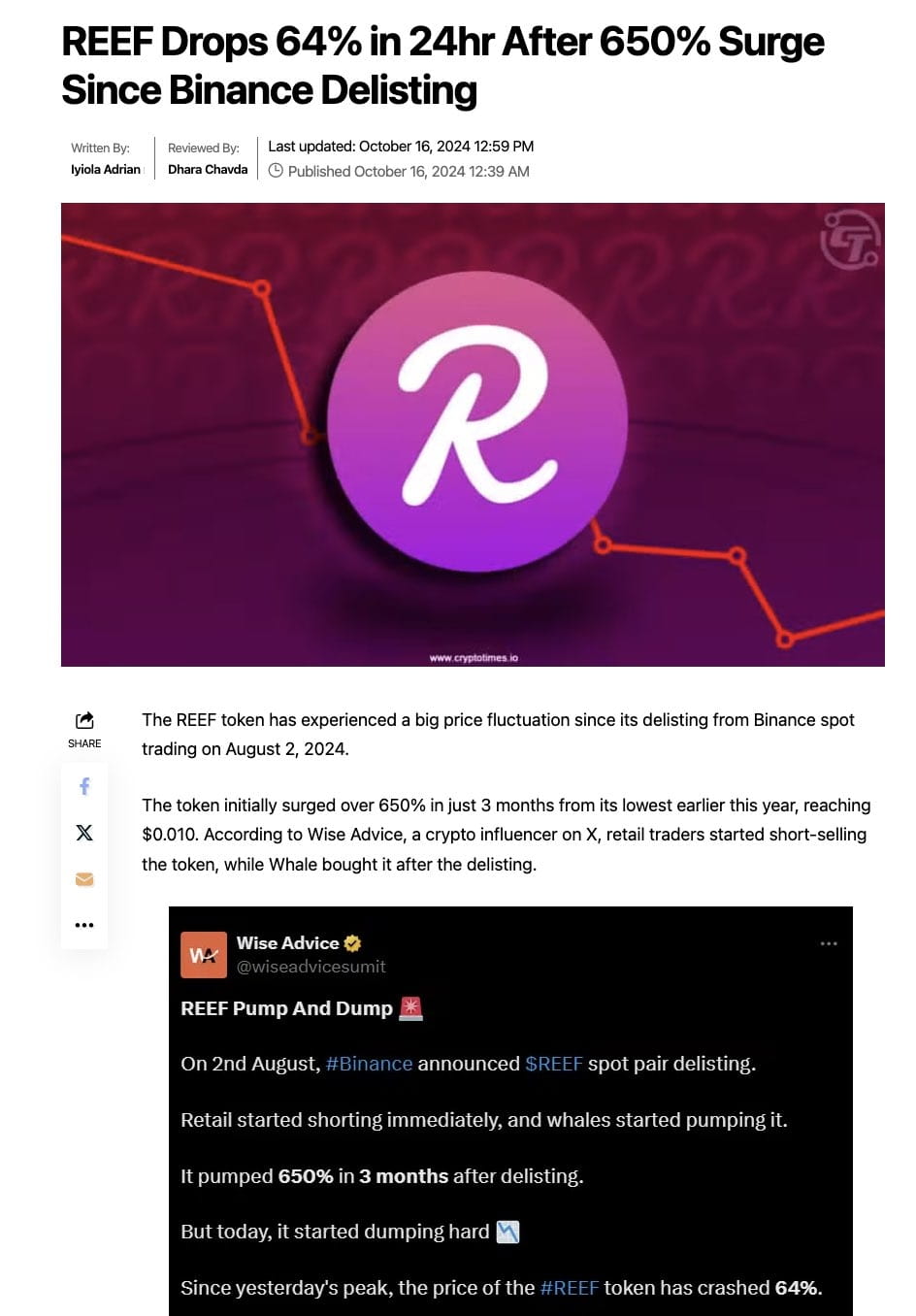 Expert ZachXBT: The OM Collapse is Related to Denko (Reef Finance) and  Fukogoryushu | Tự Do 114 on Binance Square