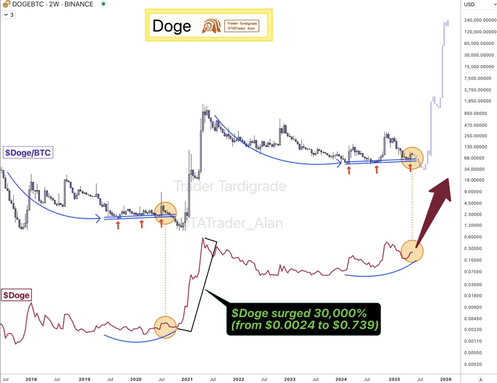 This is the path leading to the Dogecoin price increase to $1 - Will it  mark a new ATH in May | blogtienso on Binance Square