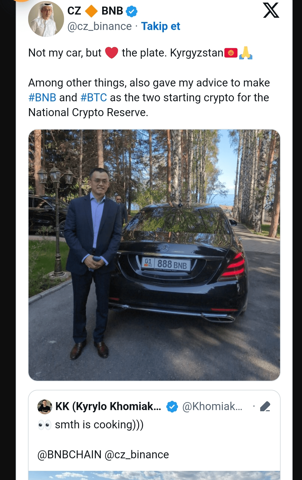 😱🔥 币安创始人CZ提议将$BNB和$BTC用于吉尔吉斯斯坦的国家加密储备❗ 🇰🇬 | Crypto Ahmet发布于币安广场