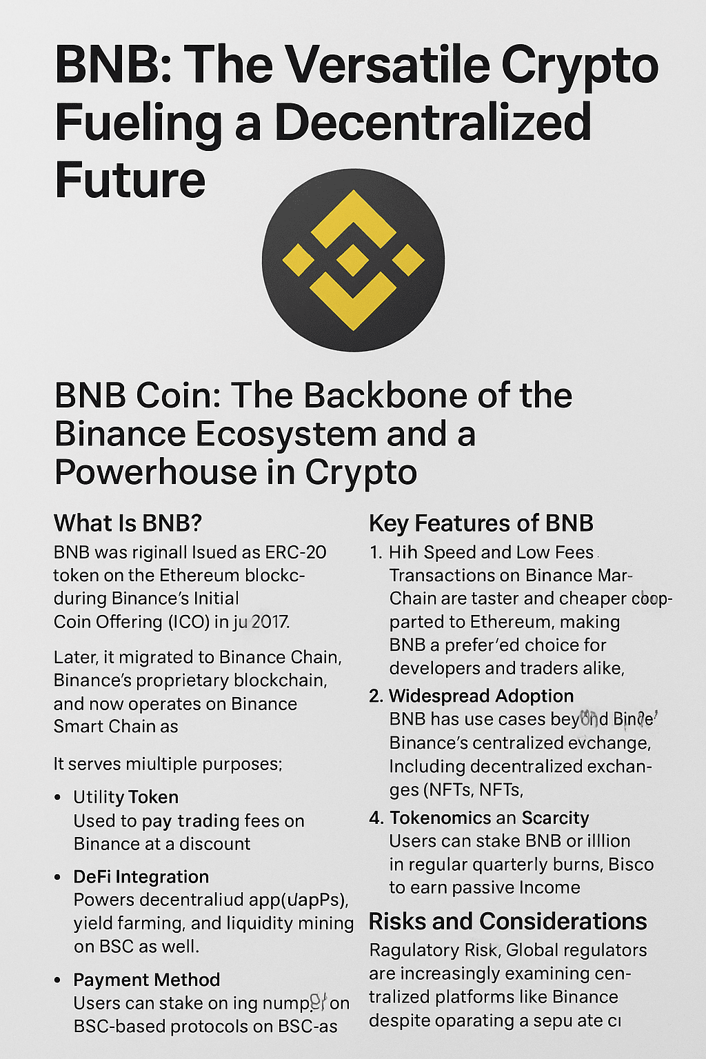 Por Qué BNB Coin Es Más Que Solo un Token – Una Profundización en Su  Utilidad y Futuro