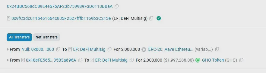 Ethereum Foundation transaction