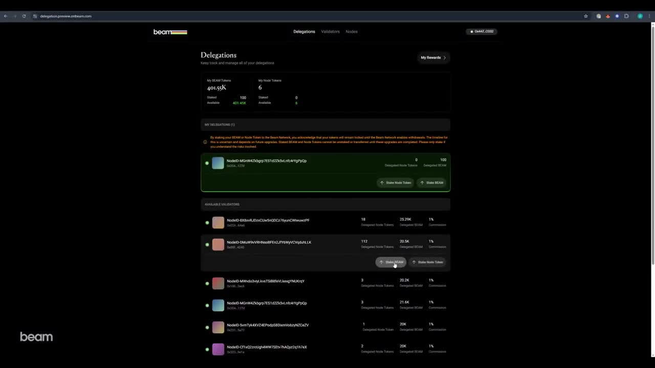 How to stake $BEAM and/or Node Tokens 🥩 With the second season going on, you  can start accruing rewards on the Beam Network today! How? Just follow the  steps provided in the