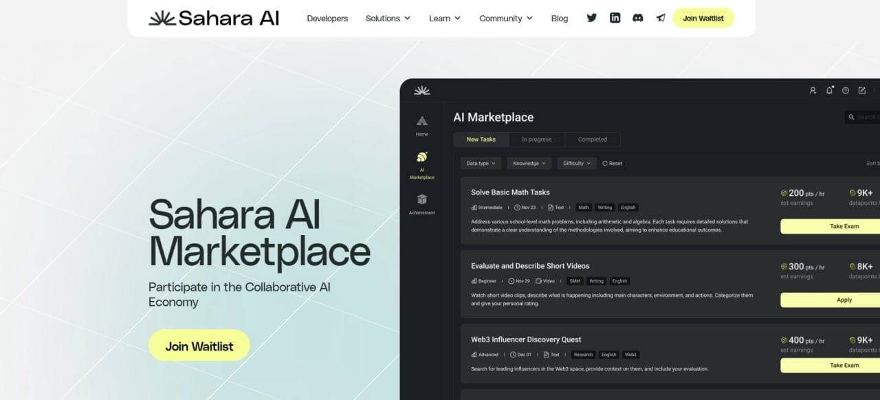 Sahara AI marketplace