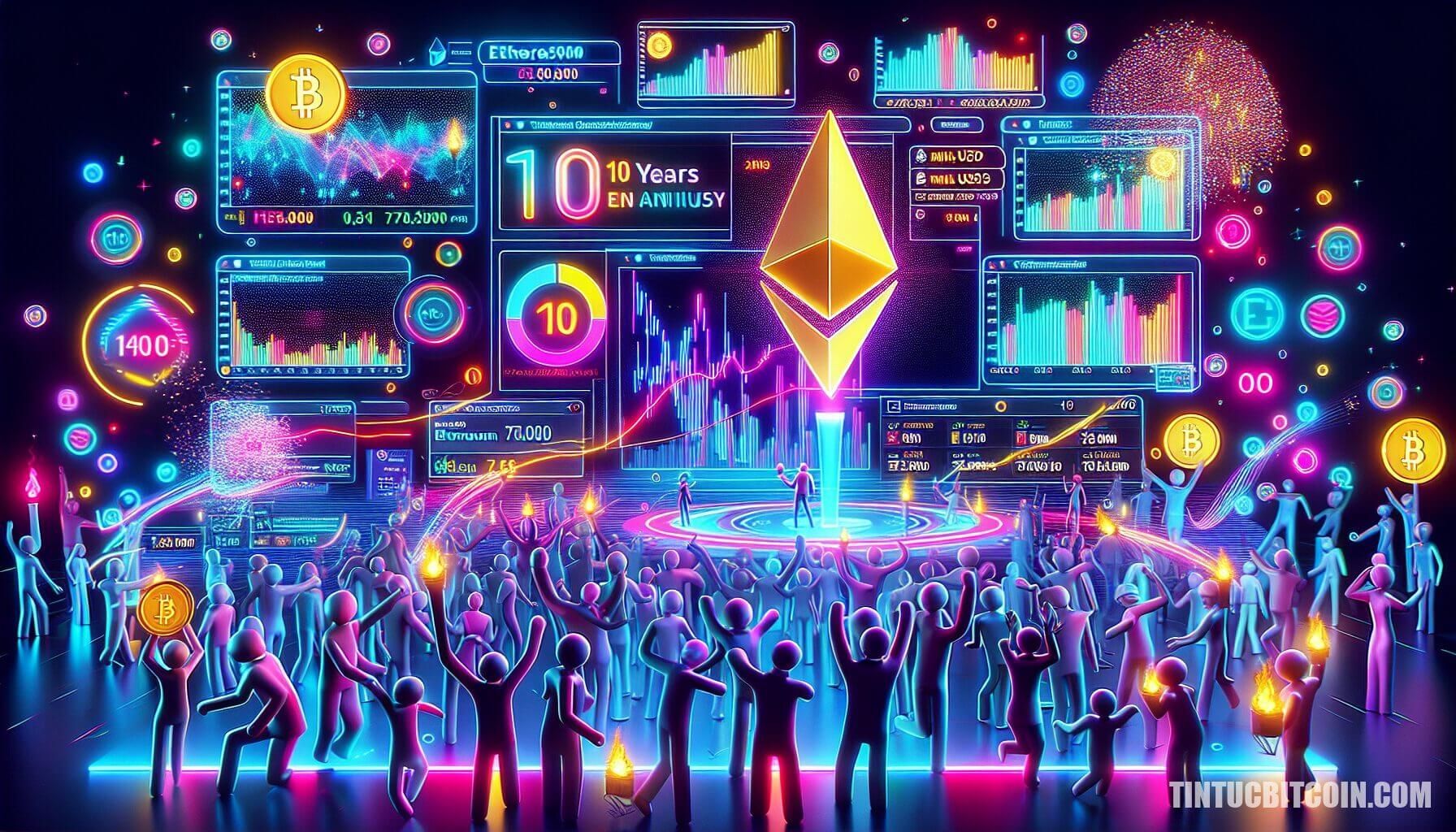 Ethereum 10 năm, kỷ niệm với NFT đuốc và khối lượng giao dịch 75 triệu USD