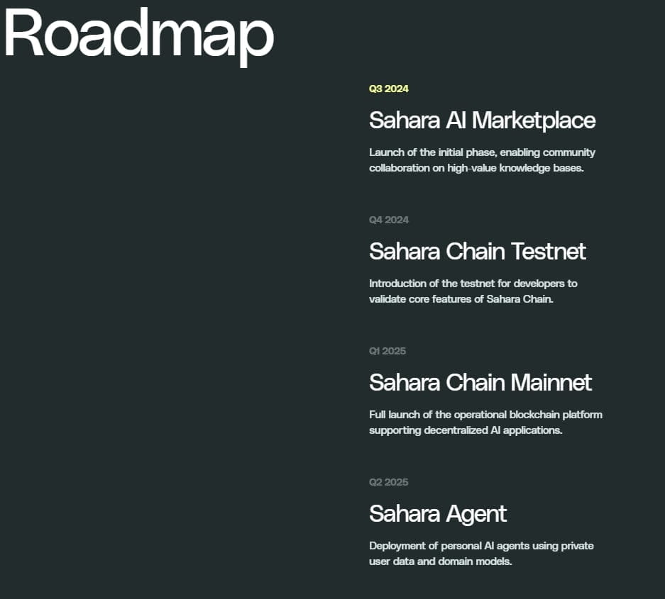Roadmap Sahara AI