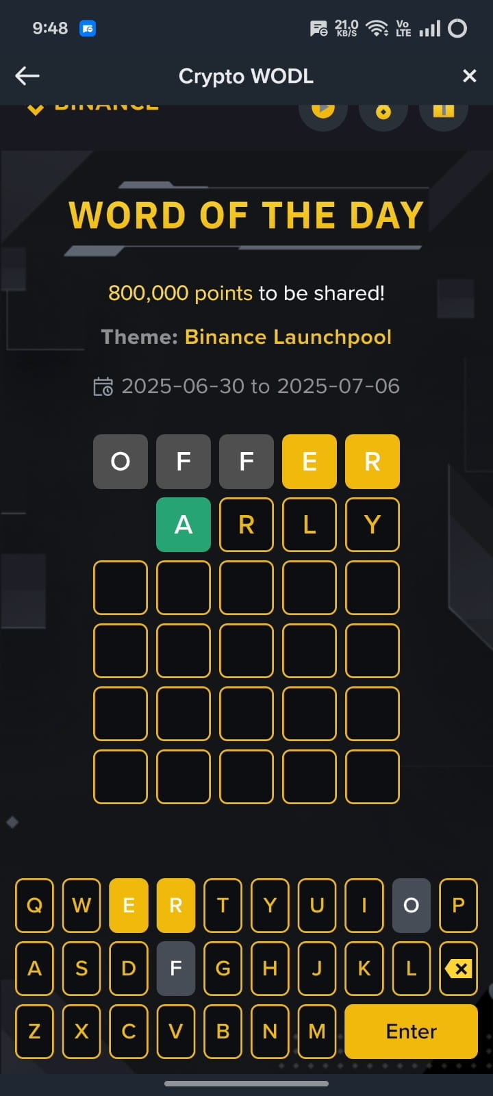 binance wodl 4 Letter words |binance world answers |binance world answers  today #binancewodl | BHEEM_BONG on Binance Square
