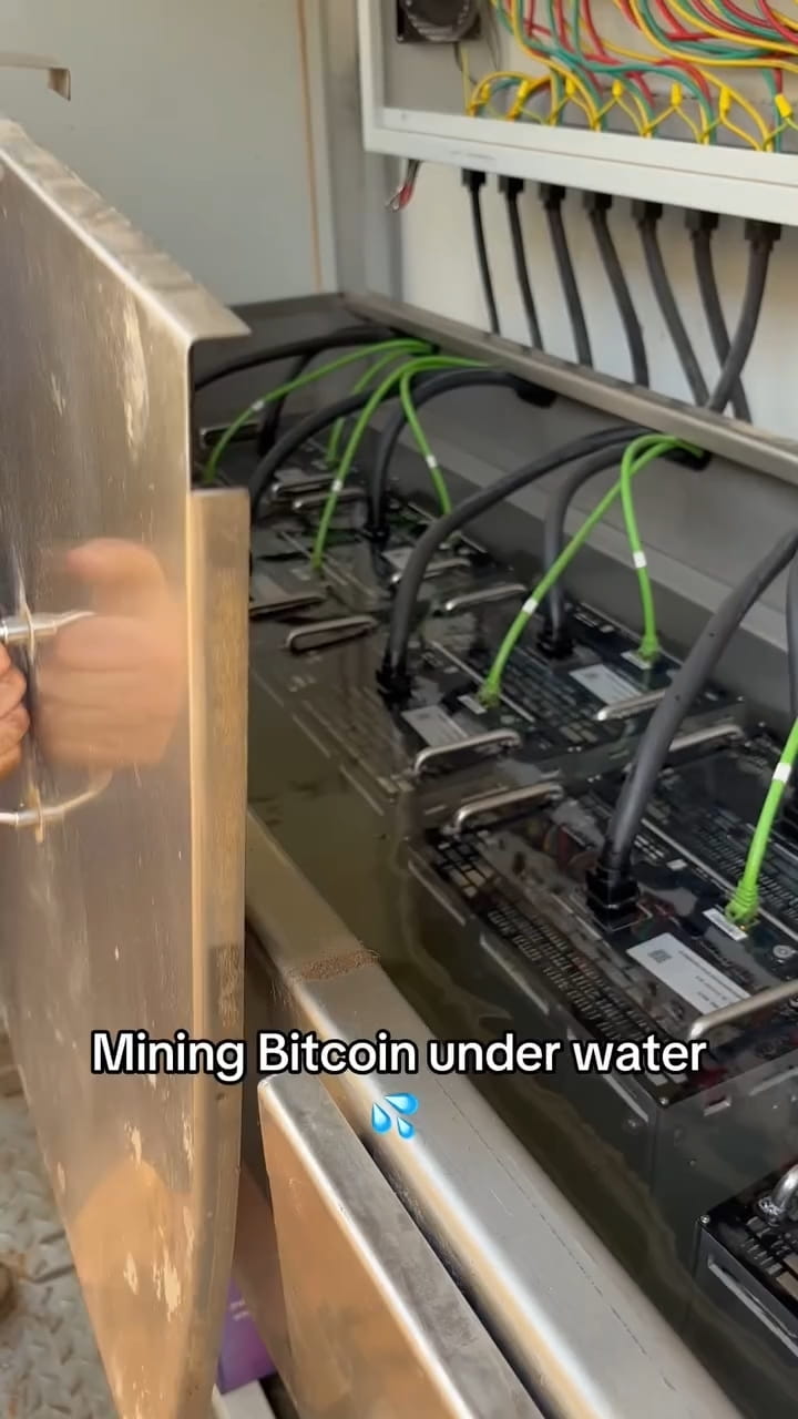 Mining Bitcoin under water #ImmersionCooling #hydrocooling |  MinerSource_shop on Binance Square