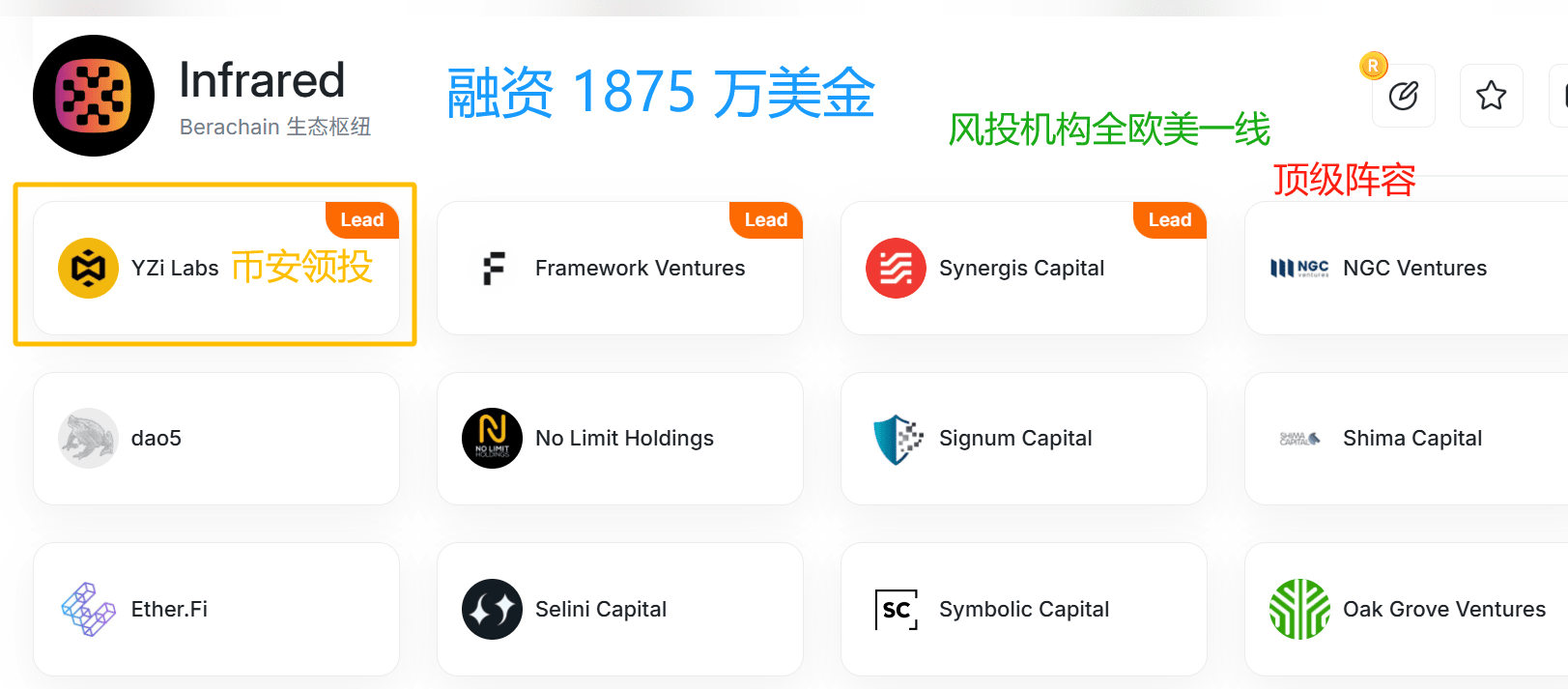 Binance Investment, Financing 18.75 Million Infrared Interaction Tutorial |  小熊饼干 on Binance Square