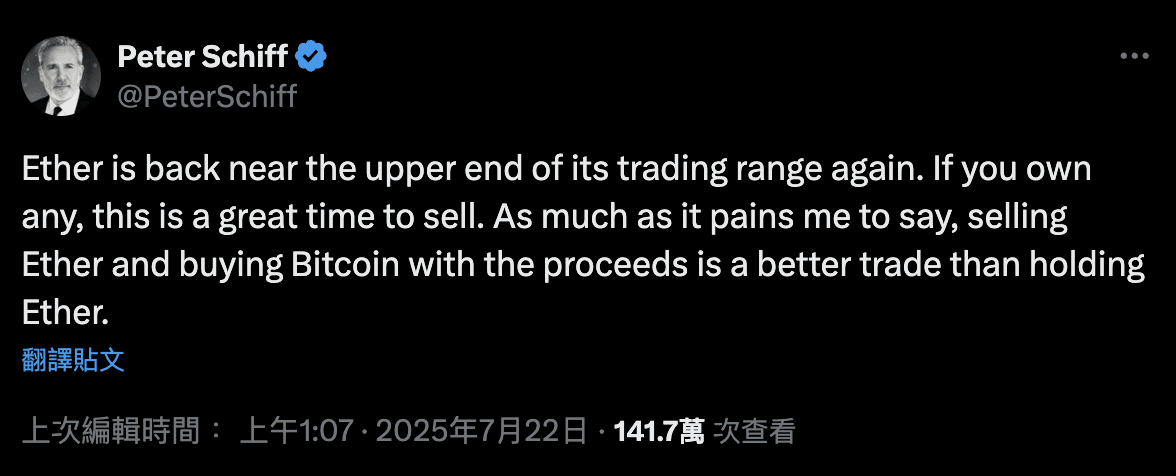 比特幣-以太幣-彼得希夫