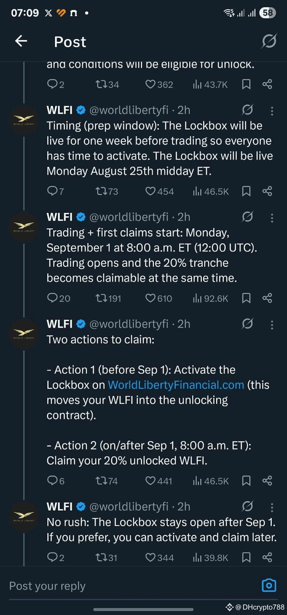 The unlocking circulation and listing schedule of $WLFI | Cathy姐玩链游 on  Binance Square