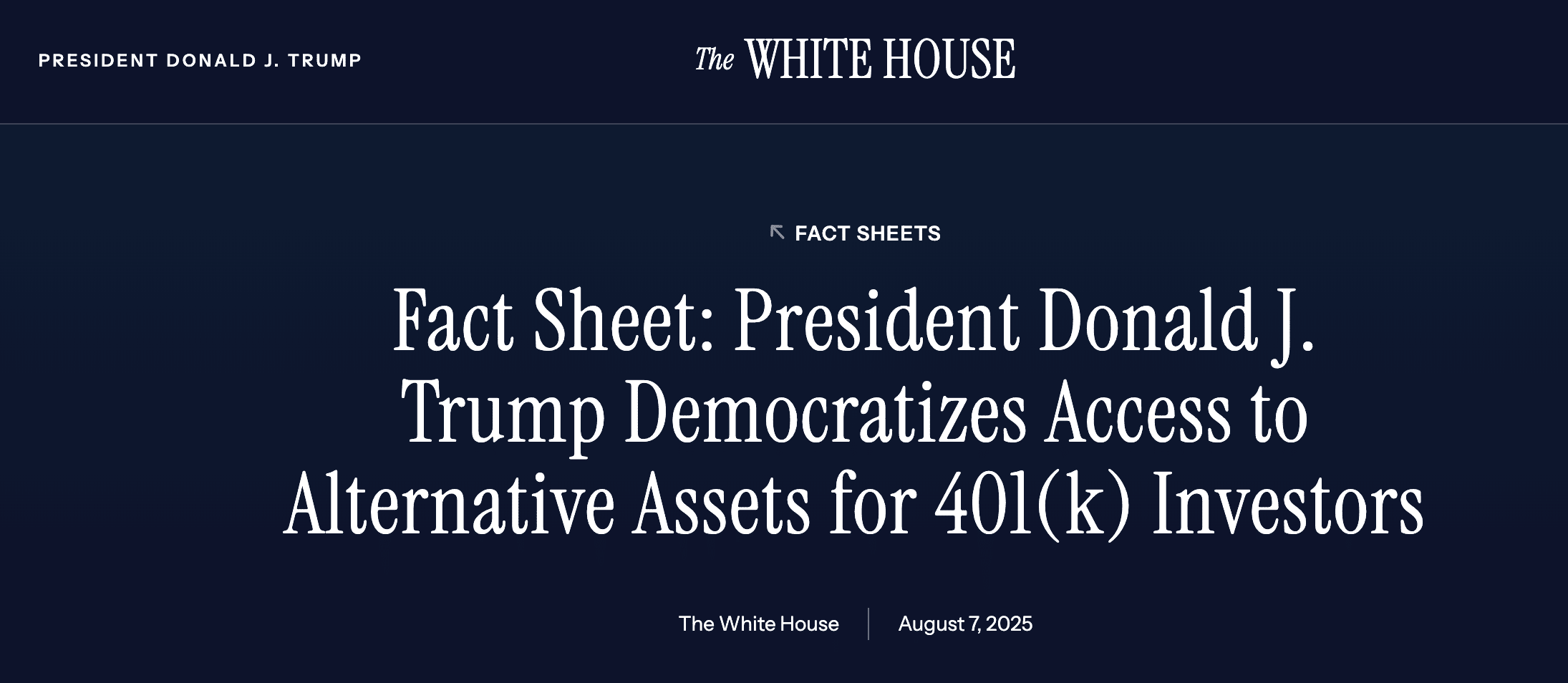 確認：特朗普簽署了指令，爲401(k)退休賬戶開闢了投資加密貨幣的途徑| 幣安廣場上的Proekt_73