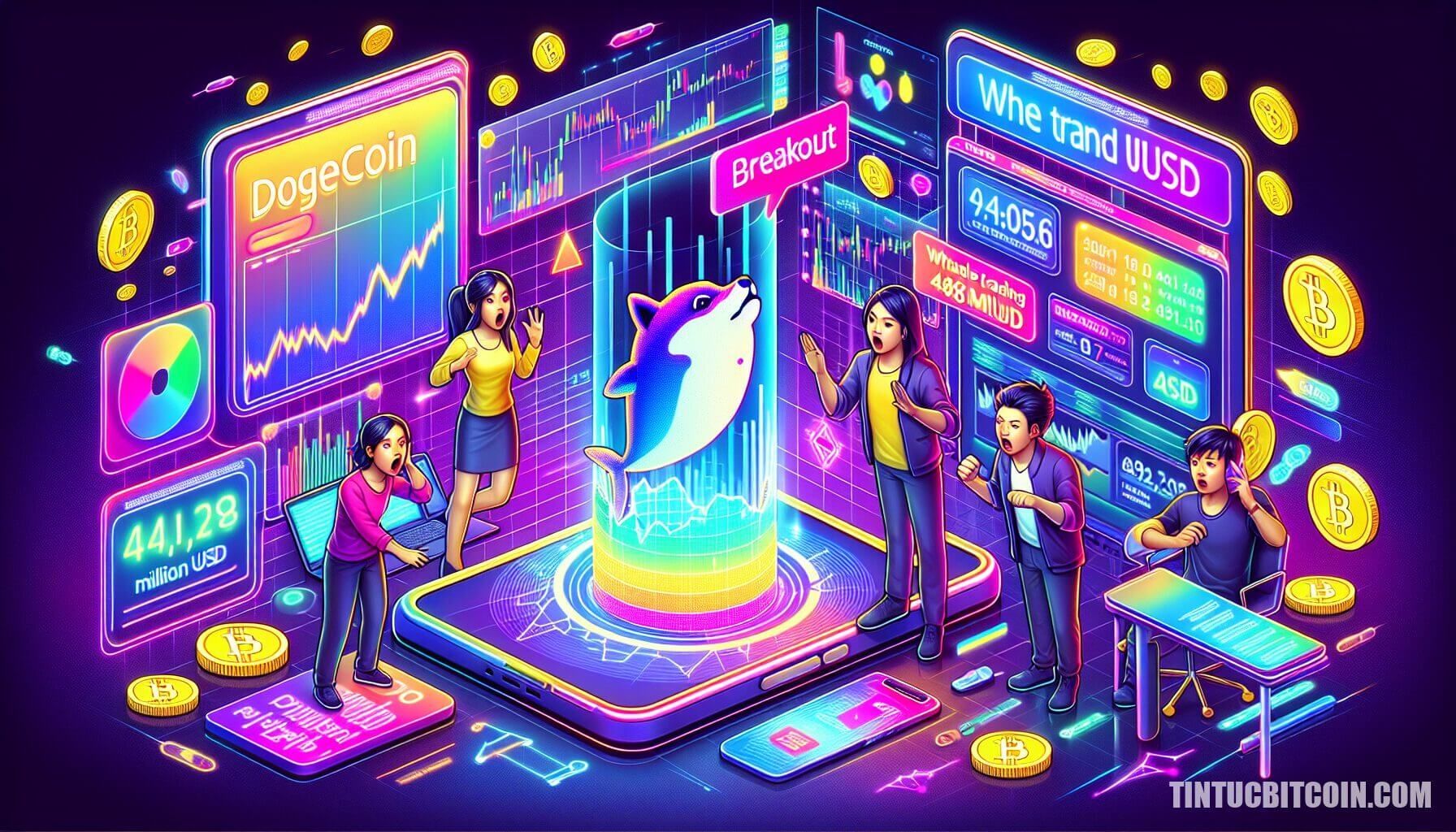 Dogecoin chuẩn bị breakout khi cá voi giao dịch 480 triệu USD