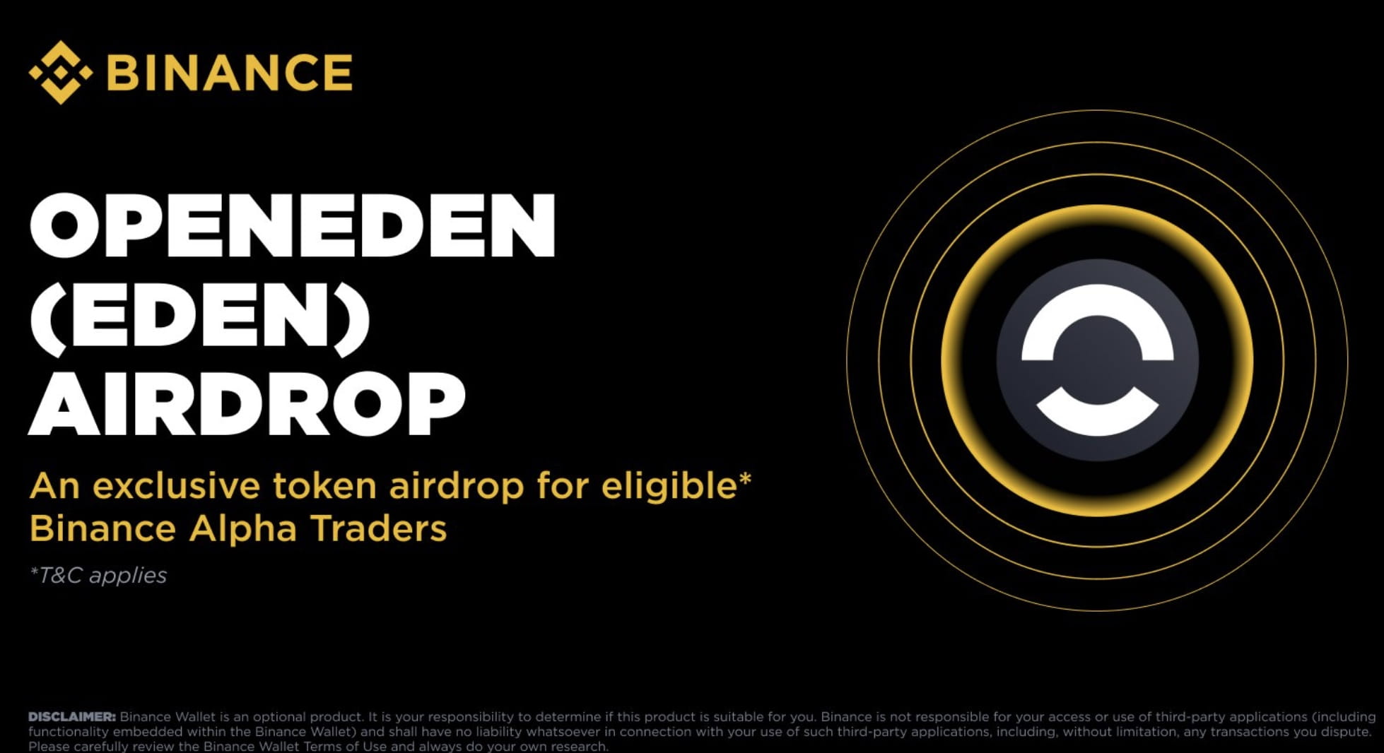 Binance Alpha to Feature OpenEden (EDEN) on September 30 | Binance News on  Binance Square