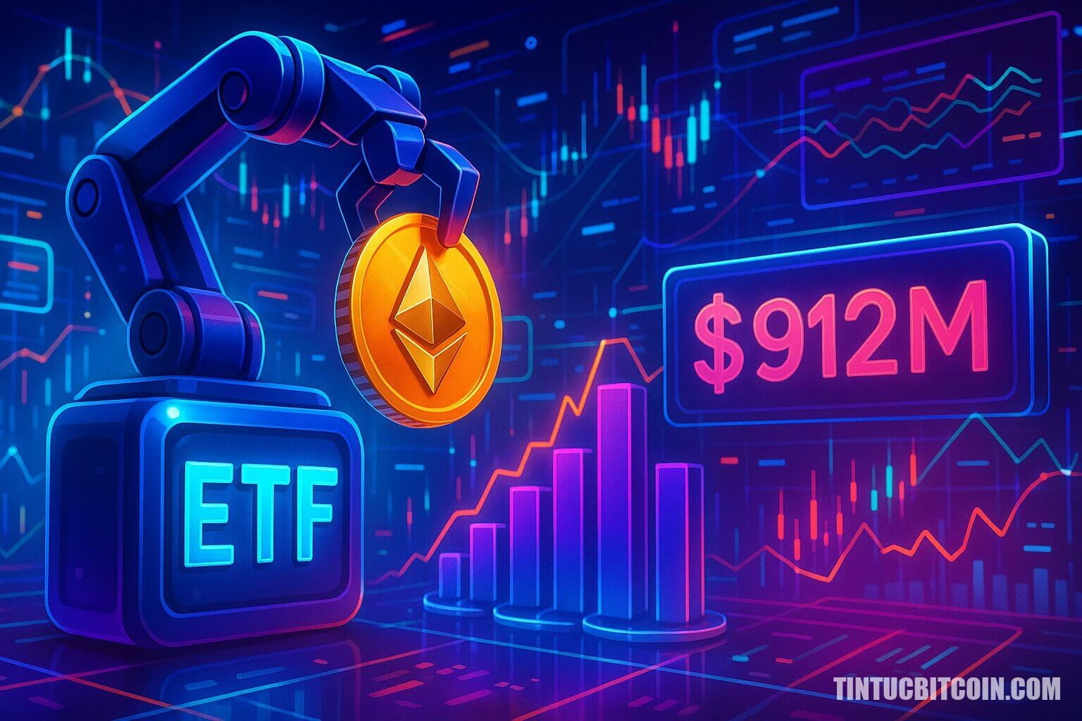 ETF Tiền Điện Tử bị rút vốn, quỹ Ether mất 912 triệu USD: Báo cáo