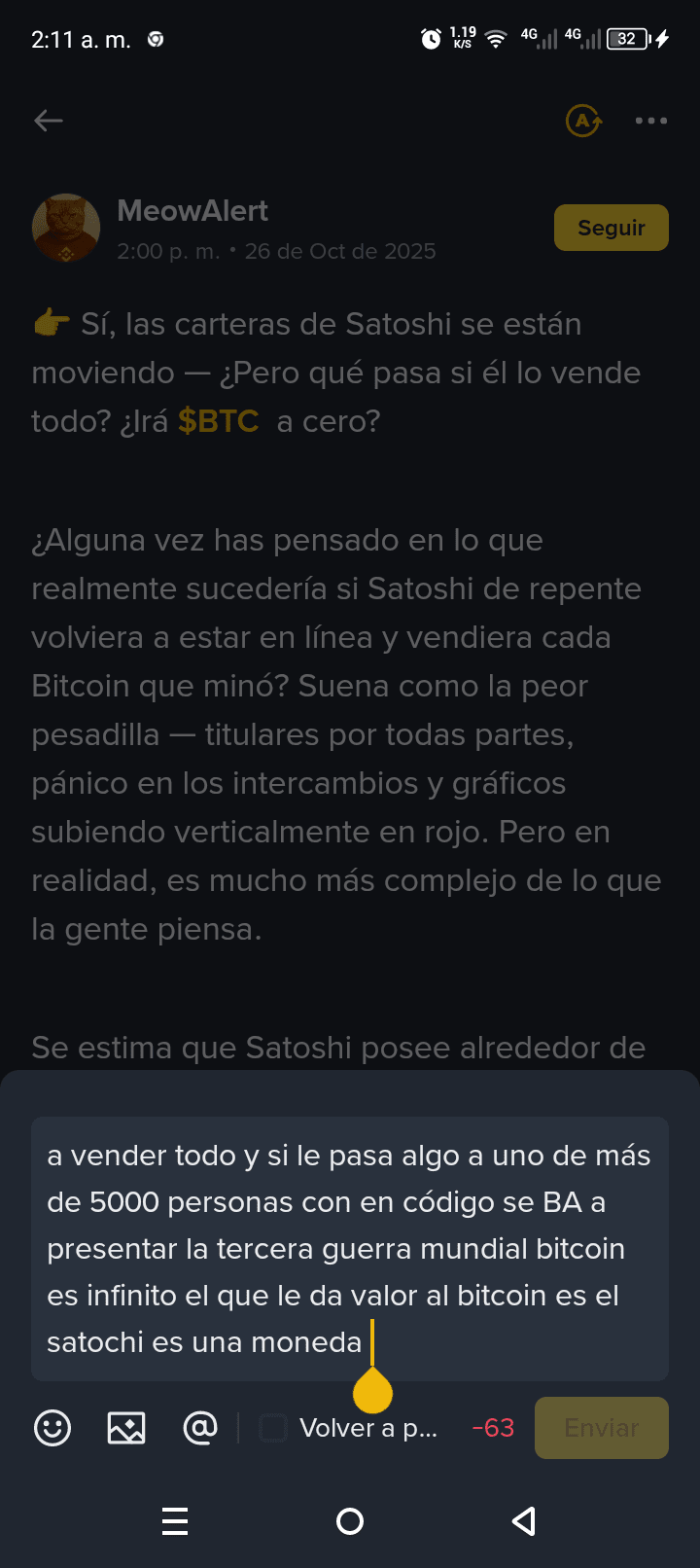 👉 Yes, Satoshi Wallets Are Moving — But What If He Dumps | MeowAlert on  Binance Square
