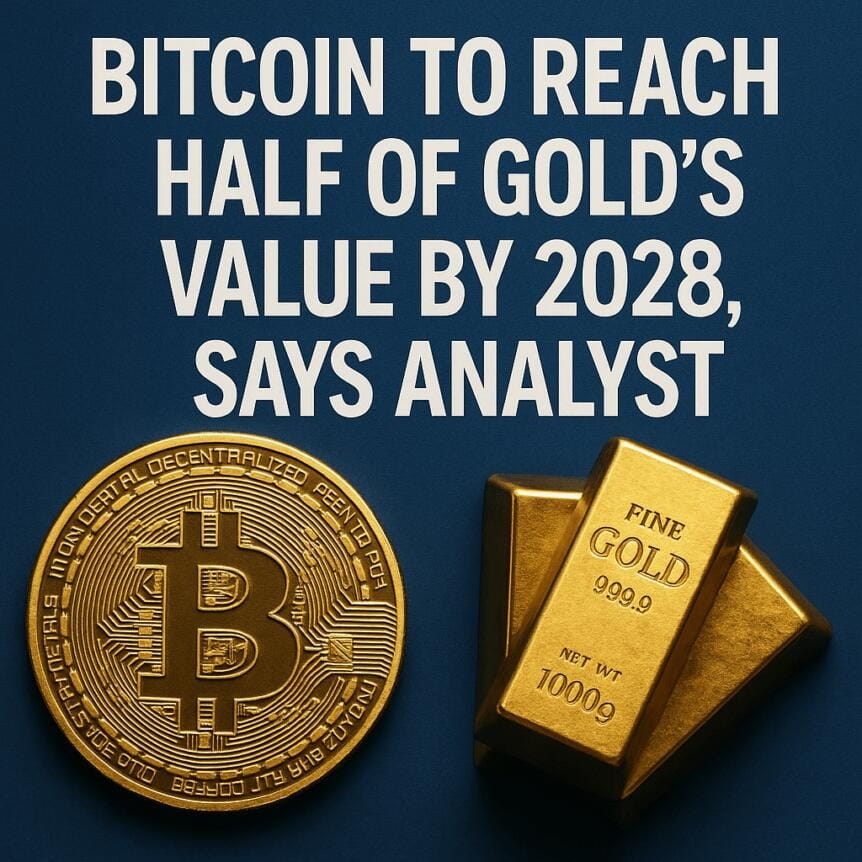 Bitcoin To Reach Half Of Gold's Value By 2028, Says Analyst
