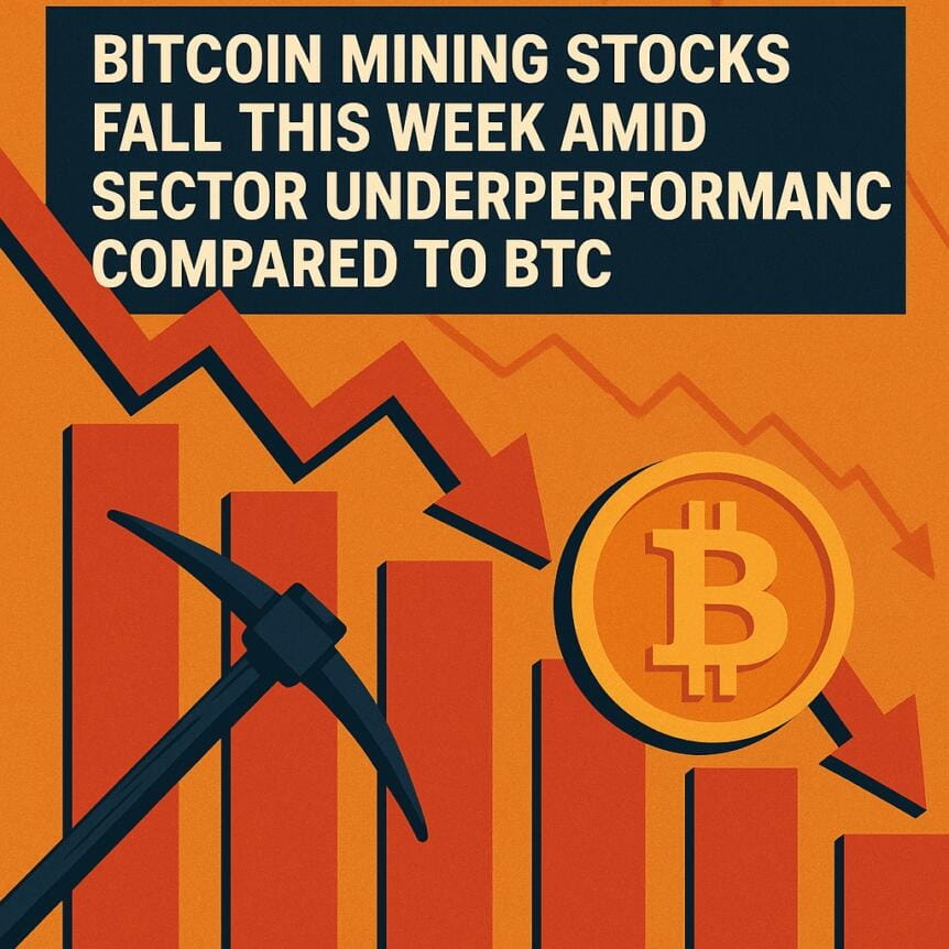 Bitcoin Mining Stocks Fall This Week Amid Sector Underperformance Compared To Btc