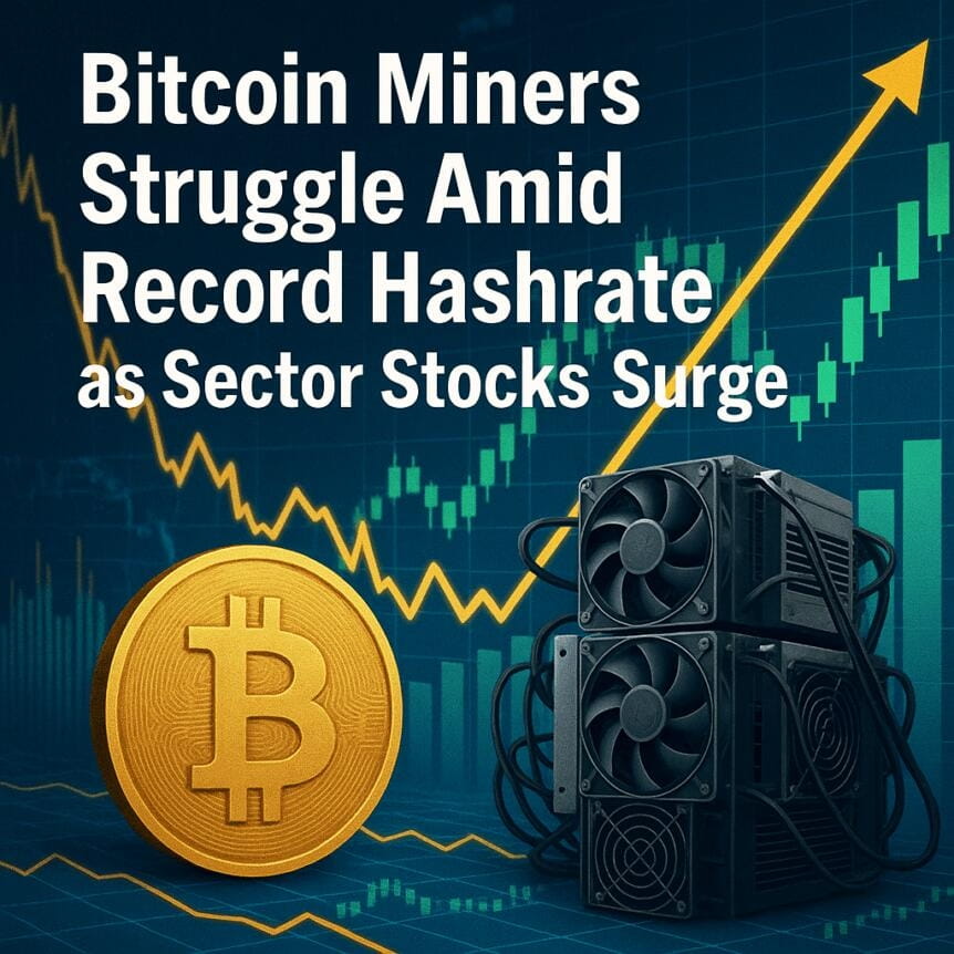 Bitcoin Miners Struggle Amid Record Hashrate As Sector Stocks Surge