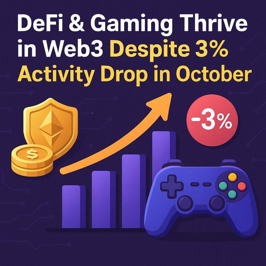 Defi & Gaming Thrive In Web3 Despite 3% Activity Drop In October