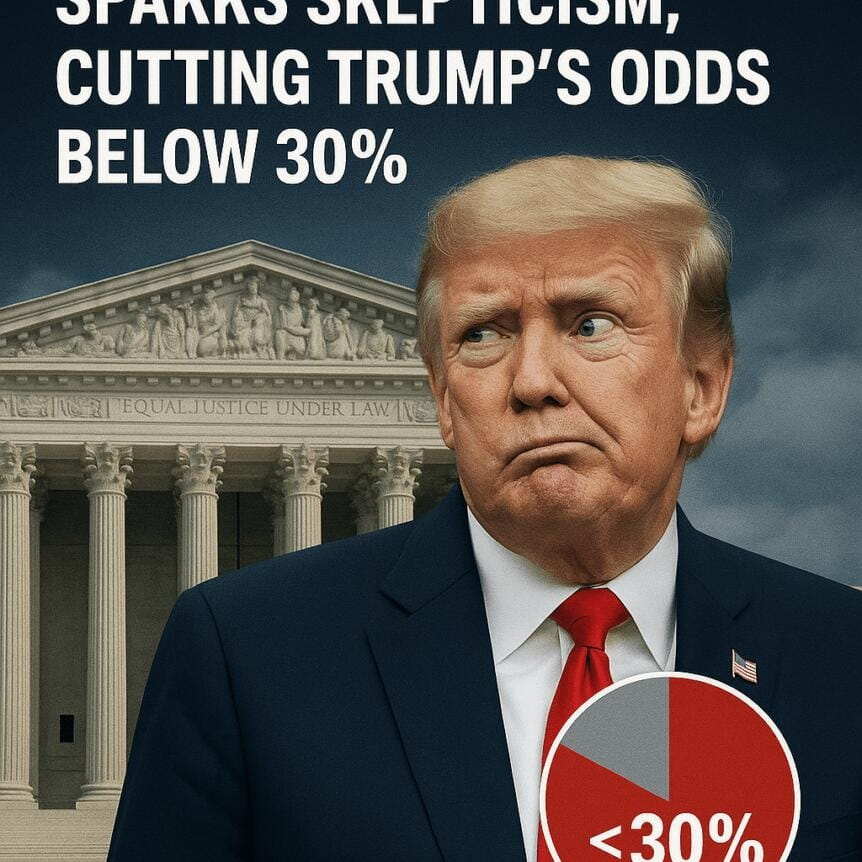 Supreme Court Ruling Sparks Skepticism, Cutting Trump's Odds Below 30%