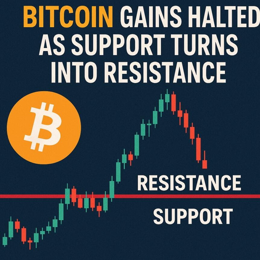 Bitcoin Gains Halted As Support Turns Into Resistance