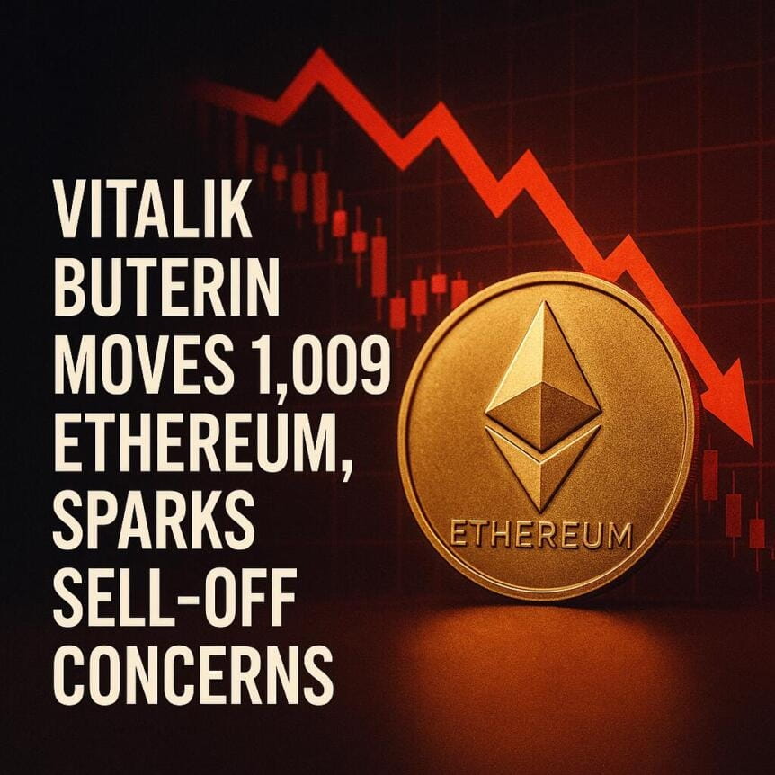 Vitalik Buterin Moves 1,009 Ethereum, Sparks Sell-Off Concerns