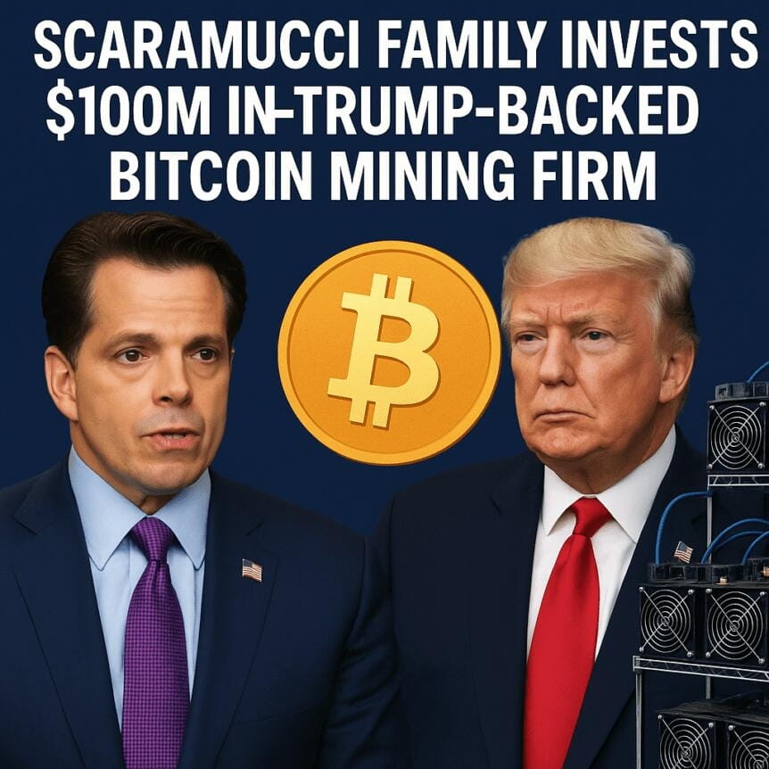 Scaramucci Family Invests $100m In Trump-Backed Bitcoin Mining Firm
