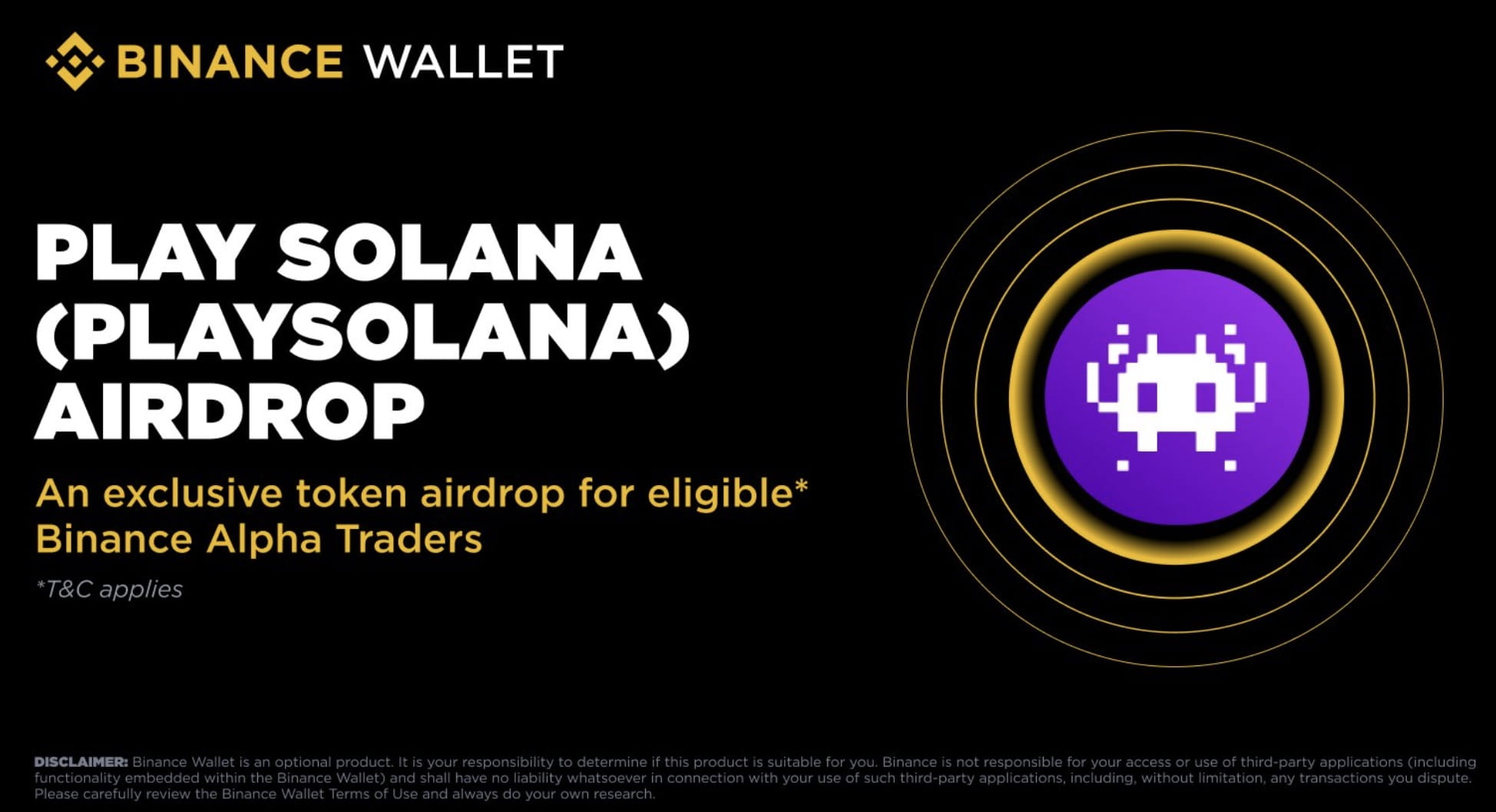 Play Solana (PLAYSOLANA) Launches on Binance Alpha With Airdrop for  Eligible Users | Binance News on Binance Square